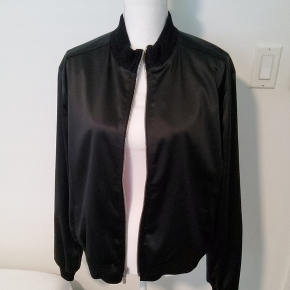 St. John Satin Bomber Jacket - Picture 2 of 11